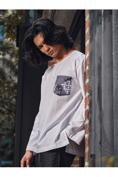 Kurta Long Patch Maya, White